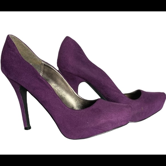 Wild Diva purple pointed toe stiletto heel shoes - Picture 8 of 12